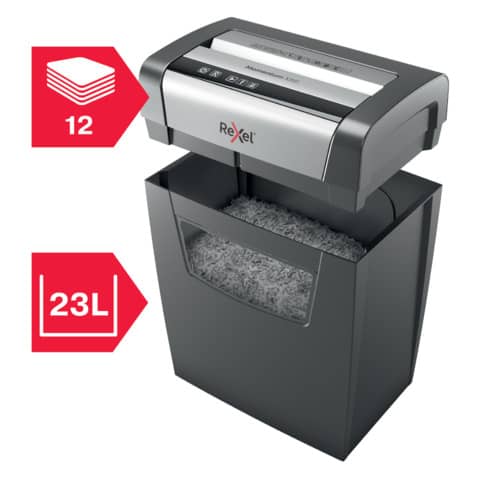 Distruggidocumenti uso moderato Rexel Momentum X312 - P-3 - 23 L - taglio a frammenti 5x42 mm - 2104572EU